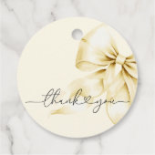Cadeau Étiquettes de faveur de mariage avec nœud doré (Dos)