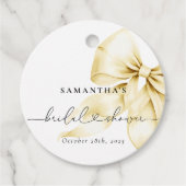 Cadeau Étiquettes de faveur de mariage avec nœud doré (Devant)