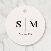 Cadeau Étiquettes de faveur de mariage blanc à monogramme (Devant)