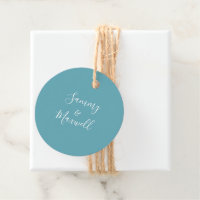 Étiquettes de Faveur de Mariage de Plage Bleu Turq