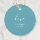 Cadeau Étiquettes de Faveur de Mariage de Plage Bleu Turq (Dos)