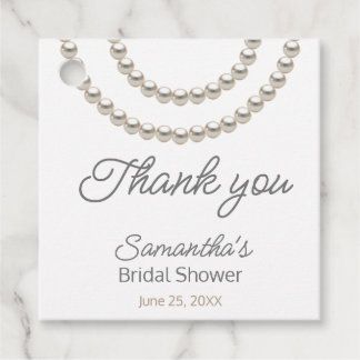 Cadeau Étiquettes de faveur de mariage élégantes perle ar