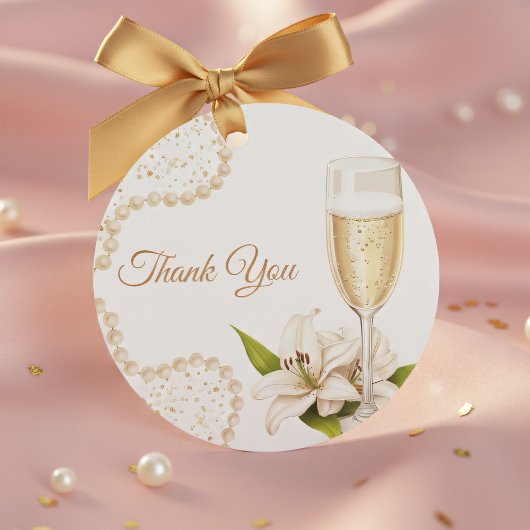 Cadeau Étiquettes de faveur de mariage Élégantes Perles &