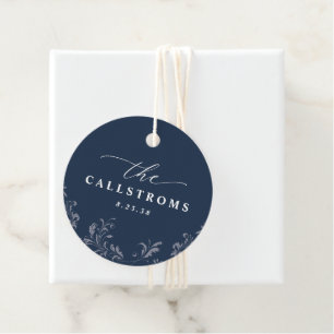 Cadeau Étiquettes de faveur de mariage élégantes rondes b