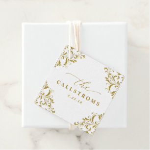 Cadeau Étiquettes de faveur de mariage élégantes vintage