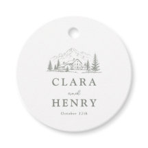 Étiquettes de faveur de mariage en bois de pin sag