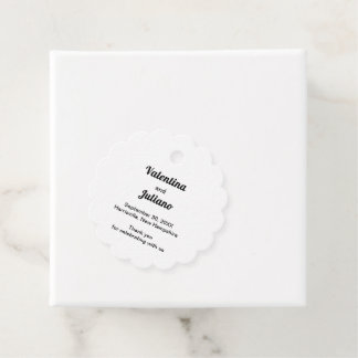 Cadeau Étiquettes de faveur de mariage noires et blanches