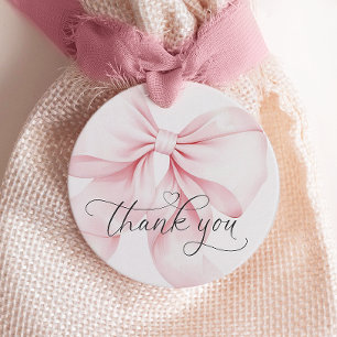 Cadeau Étiquettes de Faveur de Mariage Rose Pâle Nœud