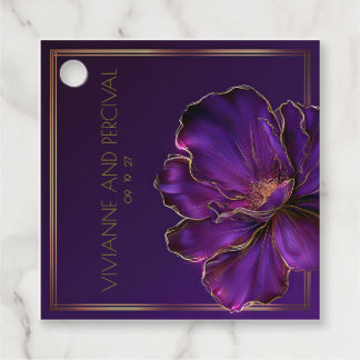 Cadeau Étiquettes de Faveur de Mariage Violettes Lumineus