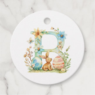 Cadeau Étiquettes de faveur de monogramme de Pâques B (no