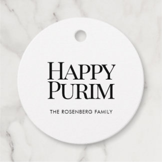 Cadeau Étiquettes de faveur de nom de famille rond classi