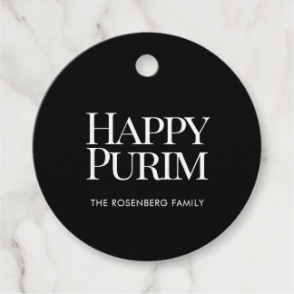 Cadeau Étiquettes de faveur de nom de famille rond classi