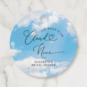 Cadeau Étiquettes de faveur de shower de mariage sur nuag (Devant)