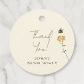Cadeau Étiquettes de faveur de shower de mariée d'abeille (Dos)