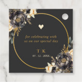 Cadeau Étiquettes de faveur florales noir et blanc (Dos)