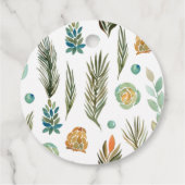 Cadeau Étiquettes de faveur florales orange, vert et marr (Dos)