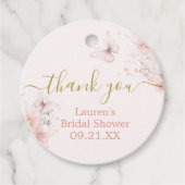 Cadeau Étiquettes de faveur florales papillons (Devant)
