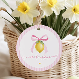 Cadeau Étiquettes de faveur Pink Lemon Ciao Bambina