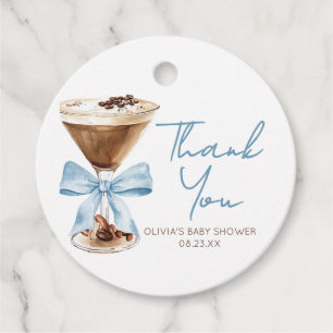 Cadeau Étiquettes de faveur pour Baby Shower Blue Bow Esp