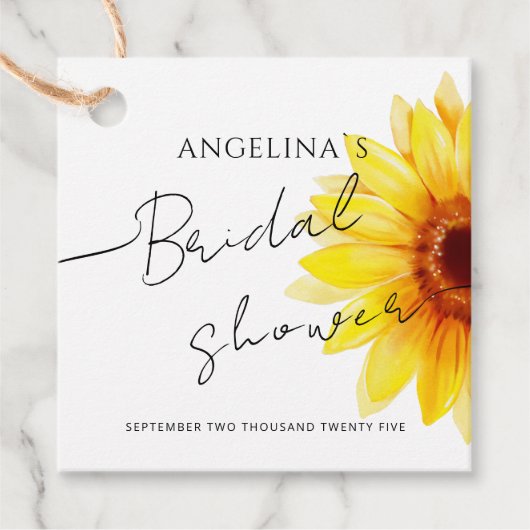 Cadeau Étiquettes de faveur pour une douche de mariée. (Devant)