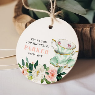 Cadeau Étiquettes de faveur rondes pour la fête de thé de