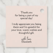 Cadeau Étiquettes de Faveurs de Mariage Fleurs de Jardin (Dos)