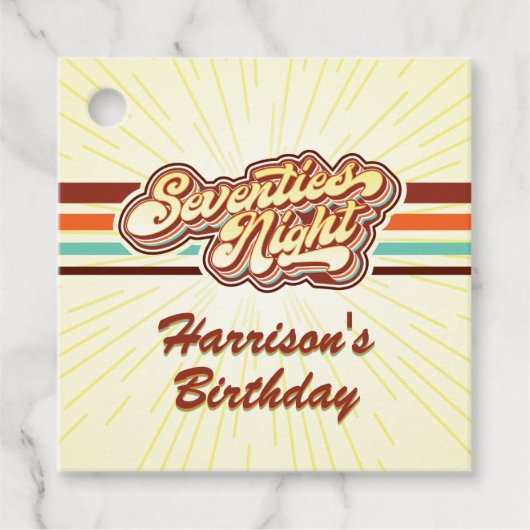 Cadeau Étiquettes de faveurs nocturnes des années soixant (Devant)