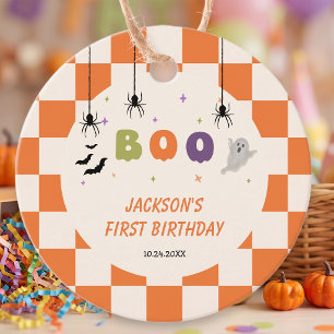 Cadeau Étiquettes de fête d'anniversaire colorées Hallowe