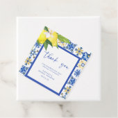 Cadeau Étiquettes de Fête de Mariage Thème Tuiles Bleues (En situation)