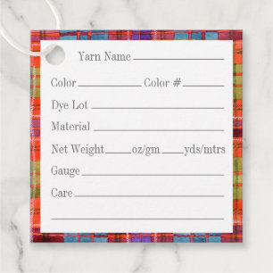 Cadeau ÉTIQUETTES DE FIL MAC RAE TARTAN 2" Carré