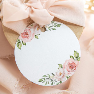 Cadeau Étiquettes de jus de bar Mimosa rose floral vierge