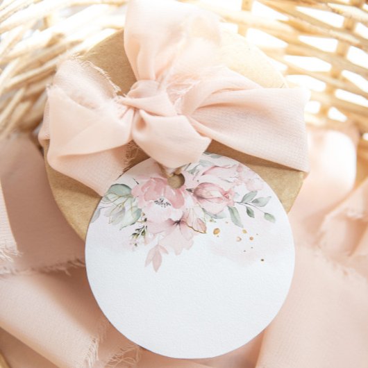 Cadeau Étiquettes de jus vides de bar à Mimosa rose flora