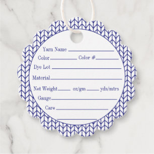 Cadeau Étiquettes de laine rondes festonnées BLUE LINE KN