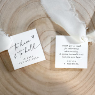 Cadeau Étiquettes de mariage à l'écriture manuscrite mode