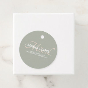 Cadeau Étiquettes de mariage à monogramme en script moder