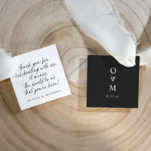 Cadeau Étiquettes de mariage modernes et simples en écrit