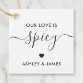 Cadeau Étiquettes de mariage 'Notre amour est épicé' (Devant)