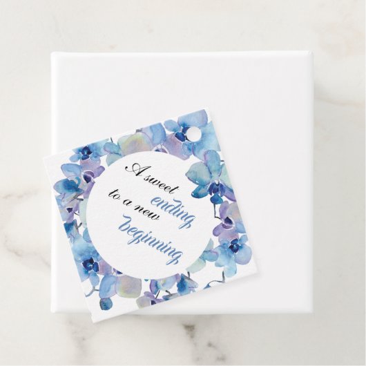 Cadeau Étiquettes de Mariage | Orchidée Bleue (En situation)