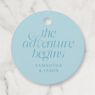 Cadeau Étiquettes de Mariage Turquoise 'L'Aventure Commen