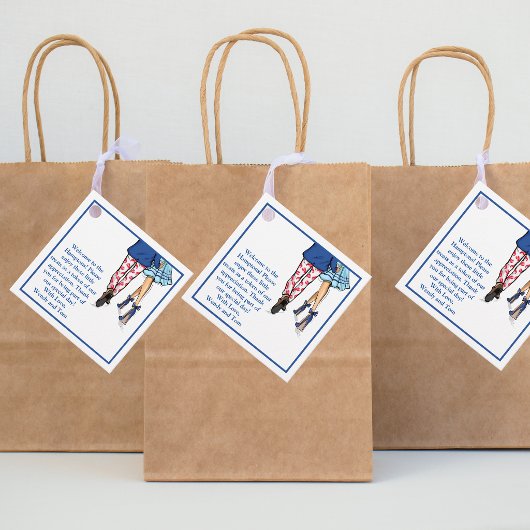 Cadeau Étiquettes de message de mariage de couple de mode