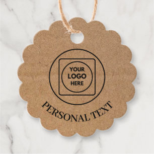Cadeau Étiquettes de prix avec texte de logo Kraft
