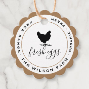 Cadeau Étiquettes de produit pour les oeufs frais de ferm