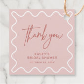 Cadeau Étiquettes de remerciement avec bordure ondulée ro (Dos)