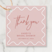 Cadeau Étiquettes de remerciement avec bordure ondulée ro (Devant)