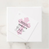 Cadeau Étiquettes de remerciement de baptême à croix rose (En situation)