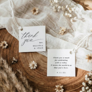 Cadeau Étiquettes de remerciement de mariage à l'écriture