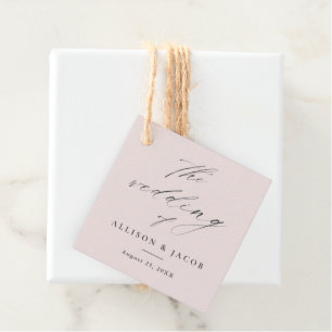 Cadeau Étiquettes de remerciement de mariage à script sim