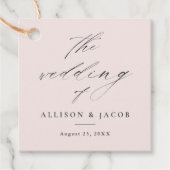 Cadeau Étiquettes de remerciement de mariage à script sim (Devant)