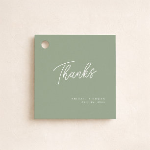 Cadeau Étiquettes de remerciement de mariage minimalistes