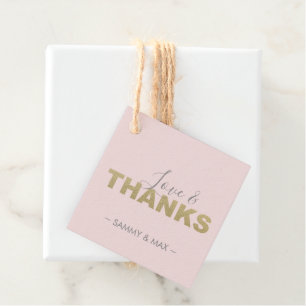 Cadeau Étiquettes de remerciement et d'amour rose